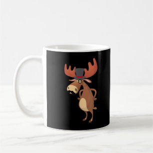 Leuke Grappige Eland Hoed Snor Dierenliefhebber Koffiemok
