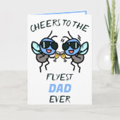 Leuke Grappige Fly Pun Proost om Pap Gelukkige Ver Bedankkaart (Voorkant)