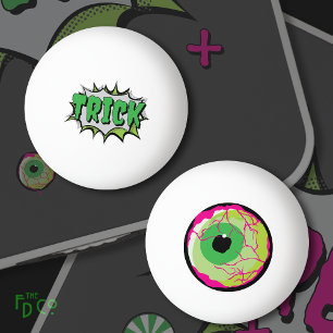 Leuke grappige Halloween 'Trick' met 'Zombie Eyeba Pingpongballen