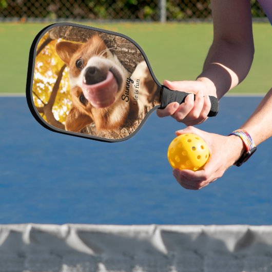 Leuke Grappige Hond Foto Tweezijdig Pickleball Paddle (Insitu)
