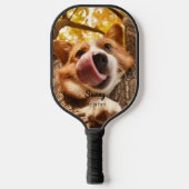 Leuke Grappige Hond Foto Tweezijdig Pickleball Paddle (Voorkant)