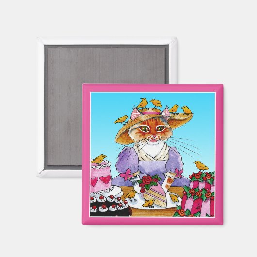 Leuke grappige kat Marie Antoinette magneet (Voorkant / Achterkant)