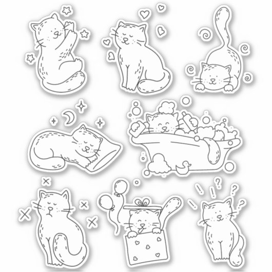 Leuke grappige katten sticker (Voorkant)