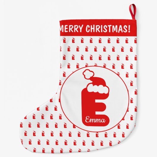 Leuke Grappige Sinterklaas Pet Patroon Monogrammed Grote Kerstsok (Achterkant)