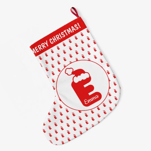 Leuke Grappige Sinterklaas Pet Patroon Monogrammed Grote Kerstsok (Achterkant (Hangend))