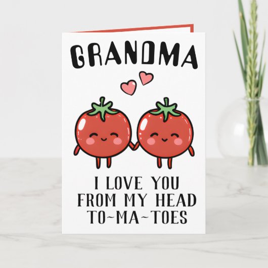 Leuke Grappige Tomaat Pun Oma Gelukkige Verjaardag Bedankkaart (Voorkant)