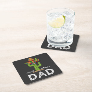 Leuke grappige vadergrap _ Funny Saying Dad Vierkante Kartonnen Onderzetter