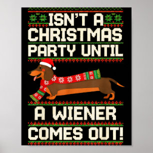 Leuke Grappige Wiener Hond Kerstmis Dachshund Vaka Poster