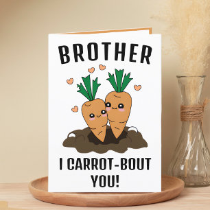 Leuke Grappige Wortel Pun Broer Gelukkige Verjaard Bedankkaart