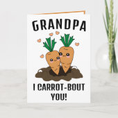 Leuke Grappige Wortel Pun Grootvader Gelukkige Ver Bedankkaart (Voorkant)