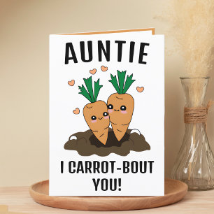Leuke Grappige Wortel Pun Tante Gelukkige Verjaard Bedankkaart