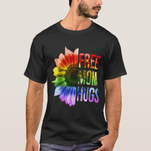 Leuke gratis mam knuffels lgbt trots regenboog zon t-shirt