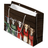 Leuke Greyhound Honden in Sjaals Groot Cadeauzakje (Voorkant Gekanteld)