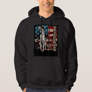 Leuke Greyhound Papa Amerikaanse vlag Patriottisch Hoodie