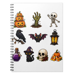 Leuke & Griezeld Halloween Stickersheet – Pompoene Notitieboek