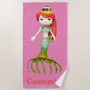Leuke griezelige zeemeermin heks Thunder_Cove Strandlaken