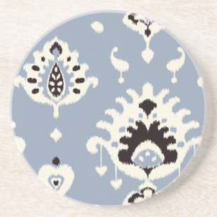 Leuke grijze beige ikat stammenpatronen zandsteen onderzetter