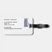 Leuke grijze kat bagagelabel (Achterkant horizontaal)