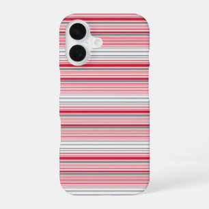 Leuke grijze rode strepen iPhone 16 hoesje