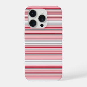 Leuke grijze rode strepen iPhone 15 pro hoesje