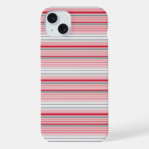 Leuke grijze rode strepen iPhone 15 plus case