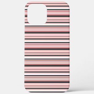 Leuke grijze roze strepen iPhone 12 pro max hoesje