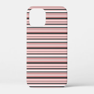 Leuke grijze roze strepen iPhone 12 mini hoesje
