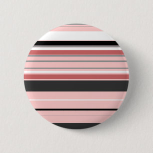 Leuke grijze roze strepen ronde button 5,7 cm