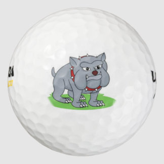Leuke grijze stier hond golfbal golfballen