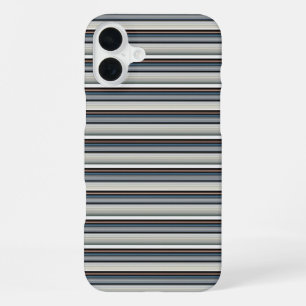 Leuke grijze witte strepen iPhone 16 plus hoesje