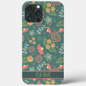 Leuke grillige bloemen Groene naam Inspirivity Case-Mate iPhone Case (Achterkant)