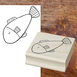 Leuke grillige Cartoon Fish Rubber Art Stamp Rubberstempel