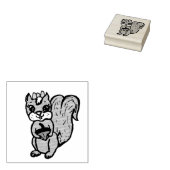 Leuke grillige eekhoorn 	rubberstempel (Gestempeld)