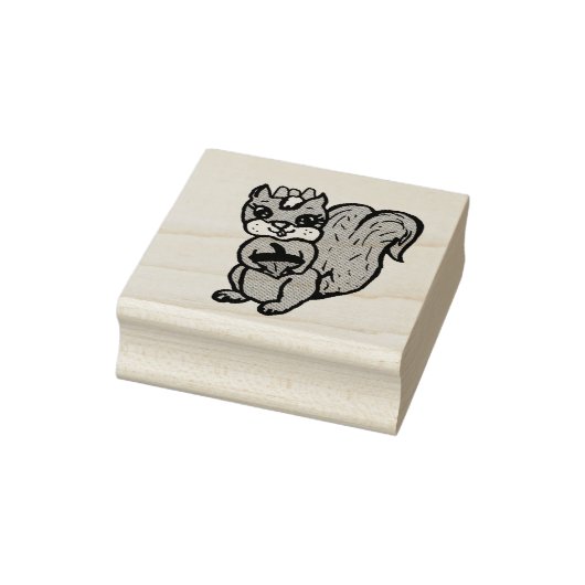 Leuke grillige eekhoorn 	rubberstempel (Stempel)