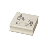 Leuke grillige eenhoorn 	rubberstempel (Stempel)