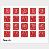 Leuke grillige hand getrokken boog Kerstmis Vierkante Sticker (Vel)