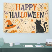 , leuke grillige Happy Halloween Spandoek (Beurs)