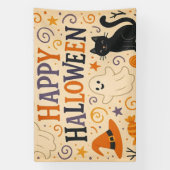 , leuke grillige Happy Halloween Spandoek (Verticaal)