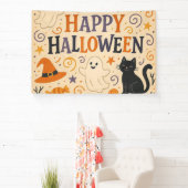 , leuke grillige Happy Halloween Spandoek (Insitu)