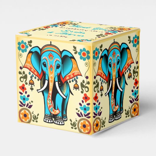 Leuke grillige Indiase bruiloft olifant dank u Bedankdoosjes (Voorkant Zijde)