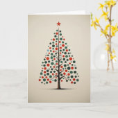 Leuke grillige kerstboom begroeting kaart (Gele Bloem)