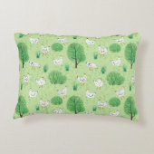 Leuke grillige kip weide groen veld kippen accent kussen (Achterkant)