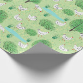 Leuke grillige kip weide groen veld kippen cadeaupapier (Hoek)