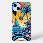 Leuke grillige psychedelische zeilboot Case-Mate iPhone case (Achterkant)