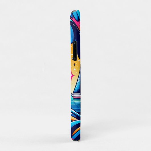 Leuke grillige psychedelische zeilboot Case-Mate iPhone case (Achterkant/rechts)