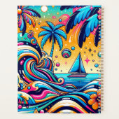 Leuke grillige psychedelische zeilboot gepersonali planner (Achterkant)