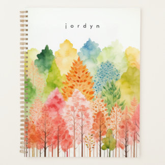 Leuke grillige Waterverf pastelbomen Planner