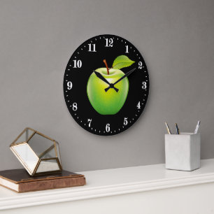 Leuke groene appel liefhebber keuken decoratie grote klok