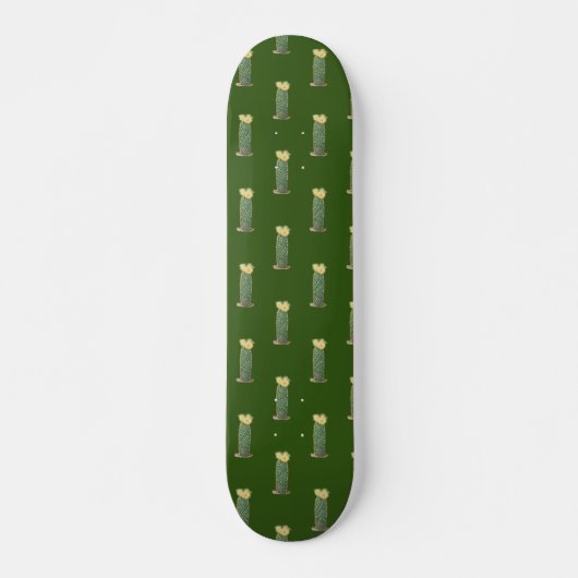 Leuke groene cactus gele bloem woestijn skateboard (Voorkant)