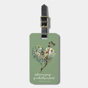 Leuke groene dame bug Inspirerend avontuur citaat Bagagelabel